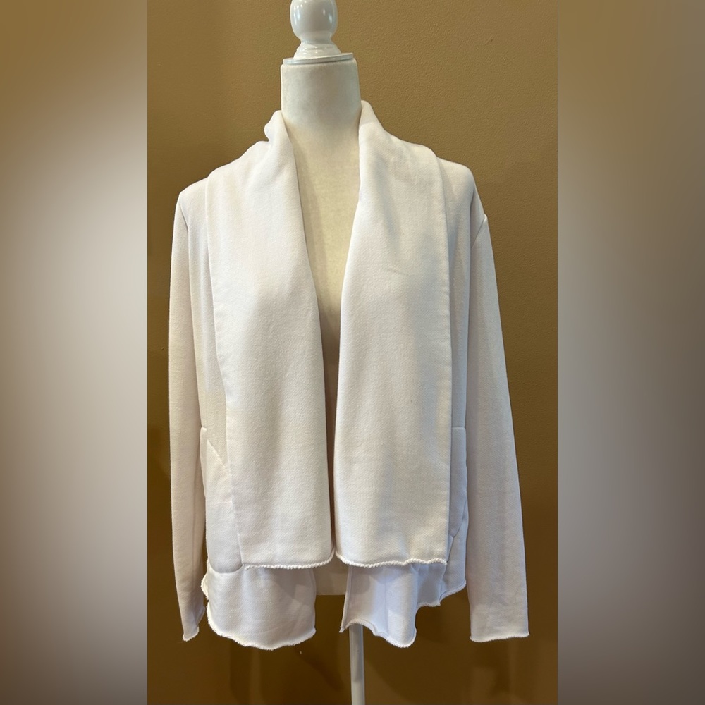 Athleta White  Open Front Sweatshirt Cover Up, Size M